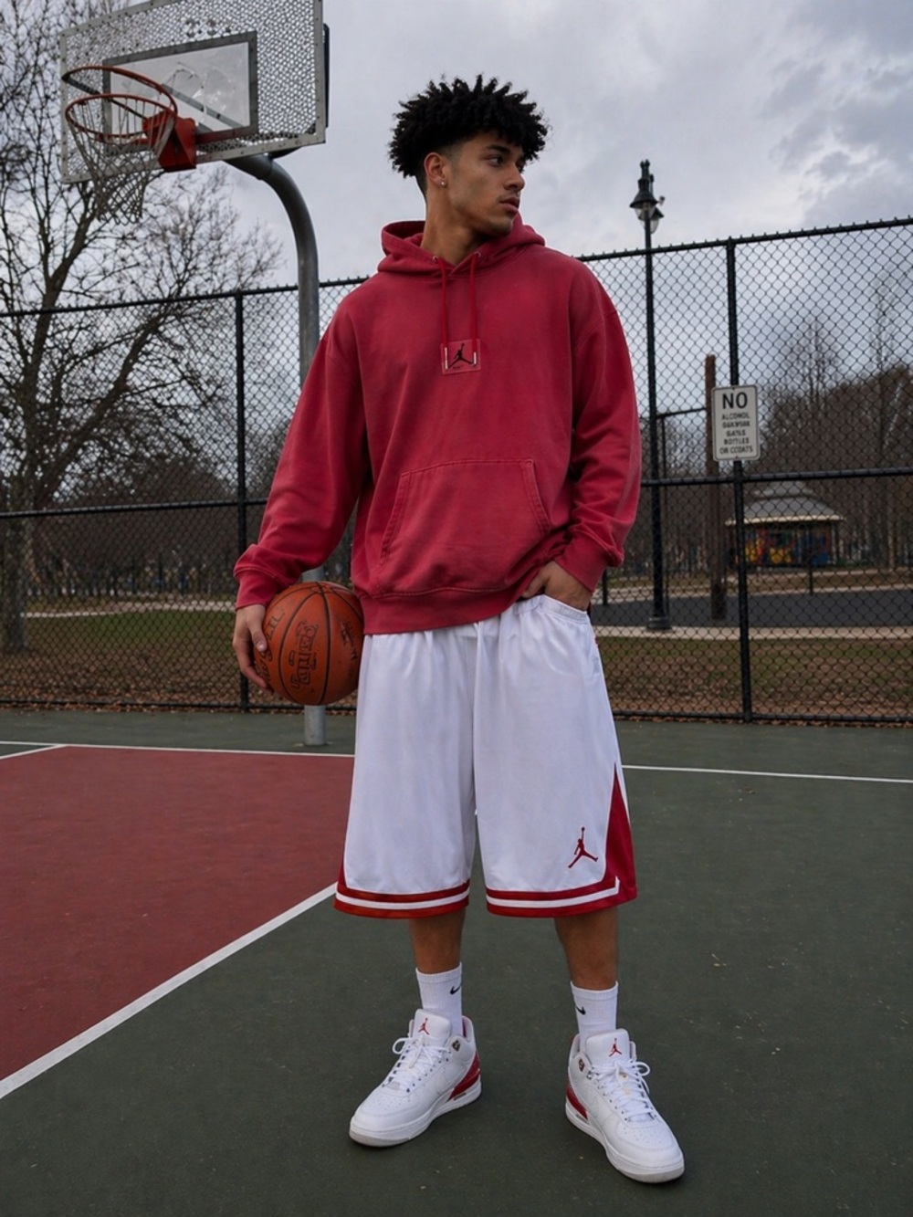 Jordan Essential Flight Fleece Hoodie Men’s XL Cardinal Red Washed Pullover Nike